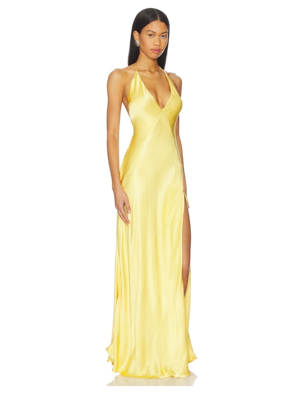 Bardot Yve Halter Dress in Tuscan Yellow